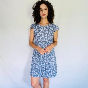 Vintage Blue Floral Dress